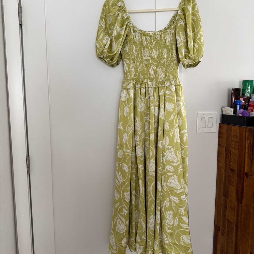 Moon River Smocked Midi Dress - Picture 2 of 3